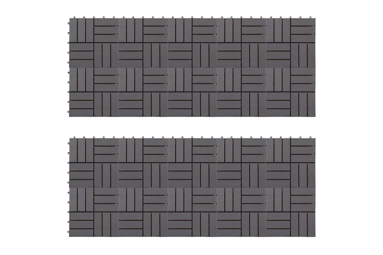 vidaXL 3054434 Decking Tiles 20 Pcs Grey Wash 30x30cm Solid