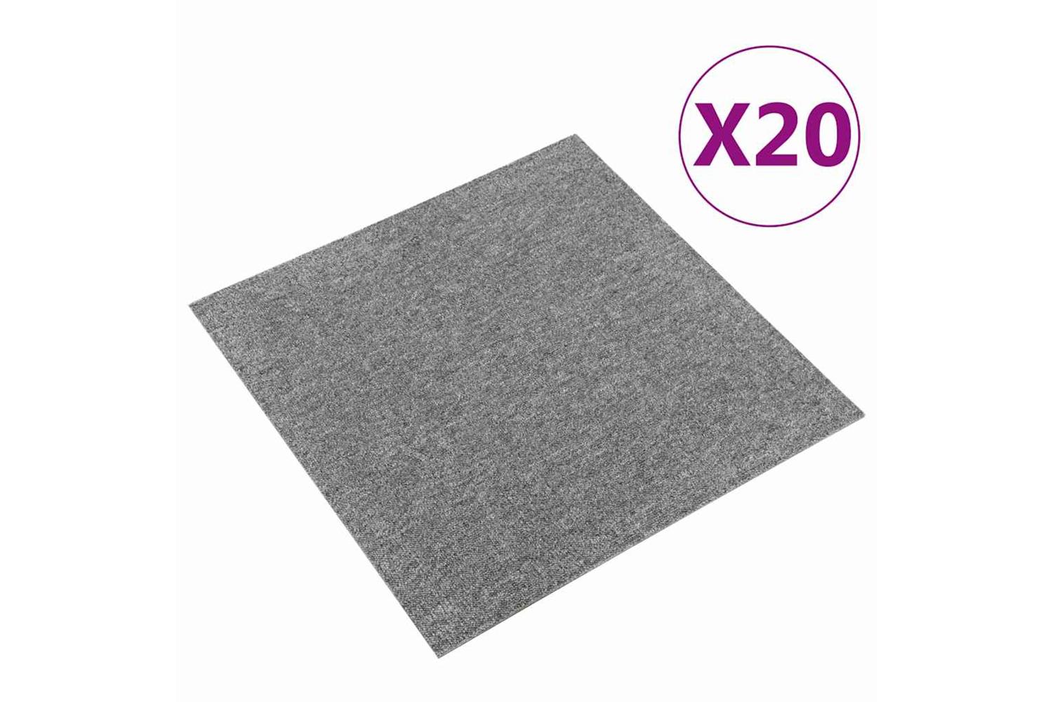 vidaXL 147311 Carpet Floor Tiles 20 Pcs 5 M2 50x50cm Grey