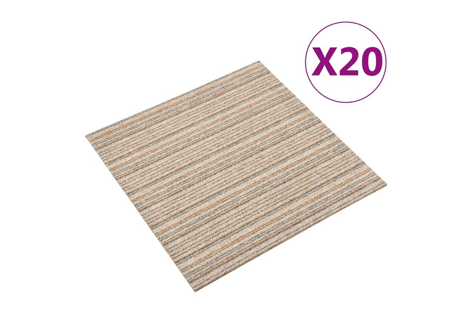 vidaXL 147320 Carpet Floor Tiles 20 Pcs 5 M2 50x50cm Stripe