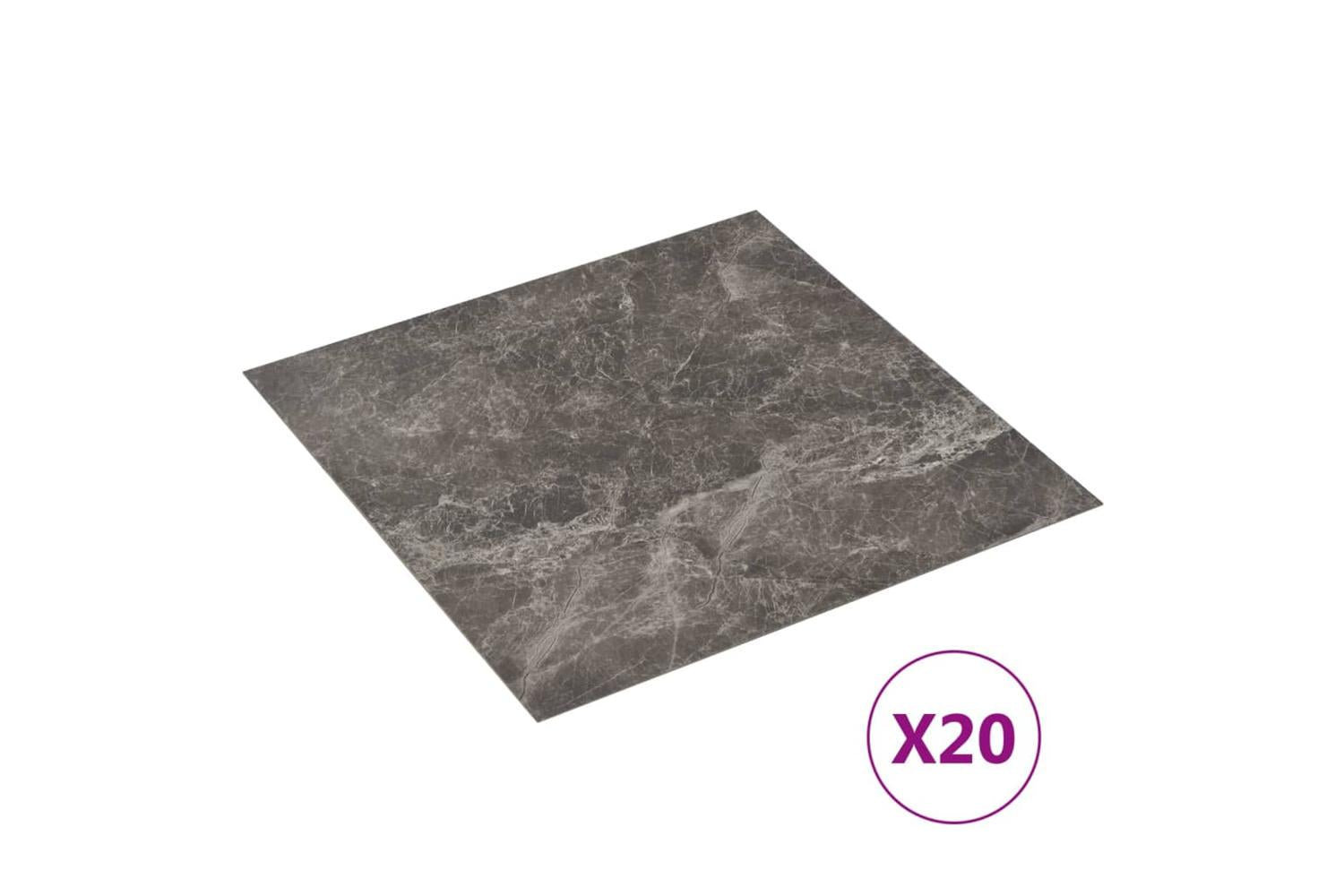 Vidaxl Self-adhesive Flooring Planks 20 Pcs Pvc 1.86 MÂ² Black Marble
