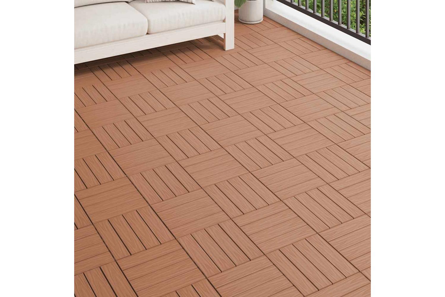 Vidaxl 45034 11 Pcs Decking Tiles Deep Embossed Wpc 30x30cm