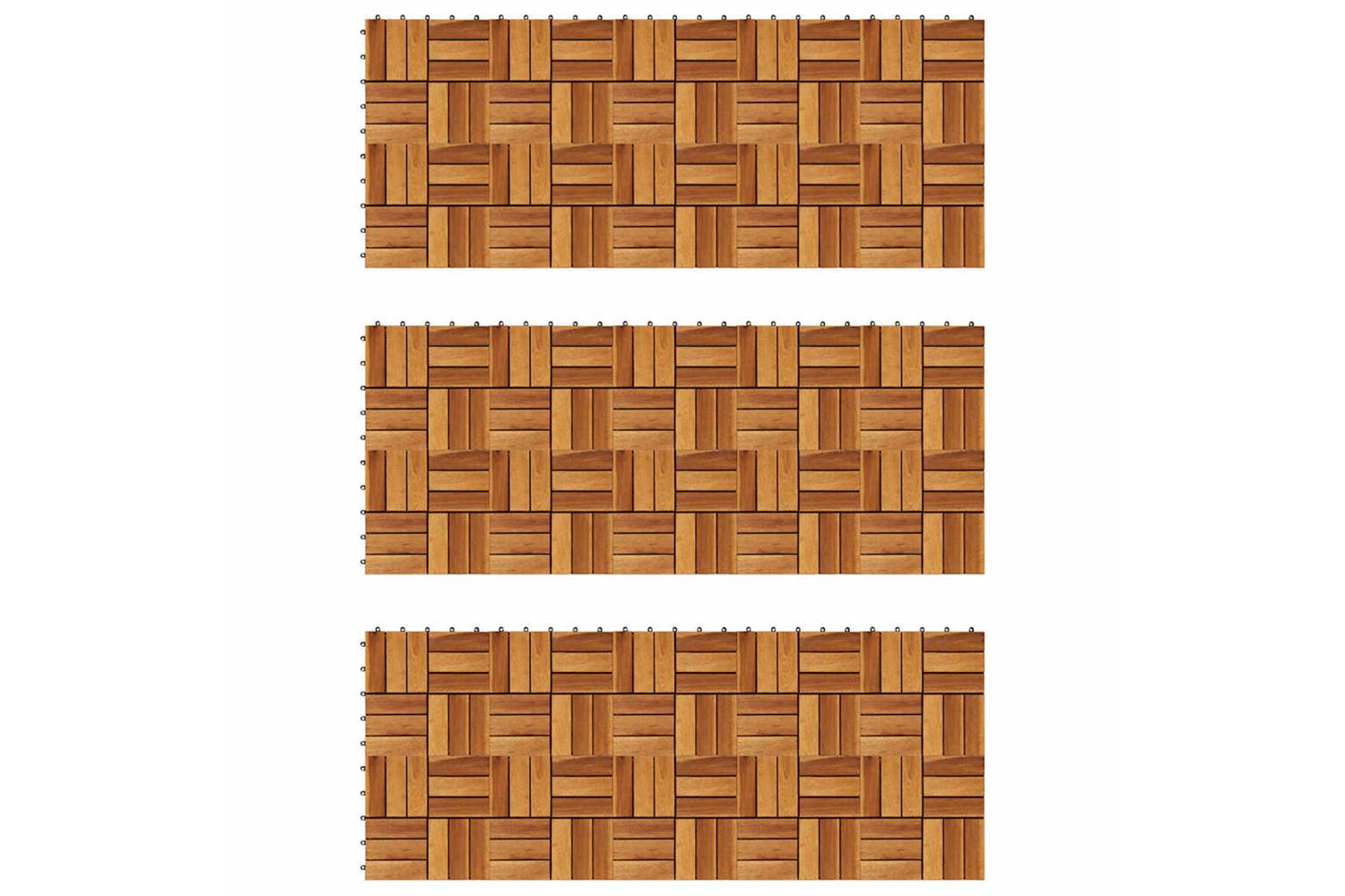 vidaXL 271793 Decking Tiles 30 X 30cm Acacia S
