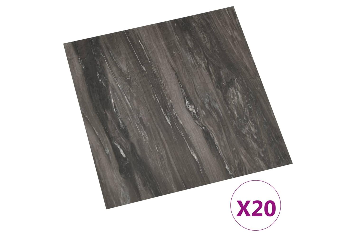 Vidaxl Self-adhesive Flooring Planks 20 Pcs Pvc 1.86 MÂ² Dark Grey