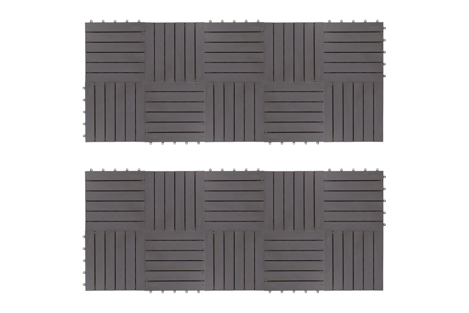 vidaXL 3054432 Decking Tiles 20 Pcs Grey Wash 30x30cm Solid