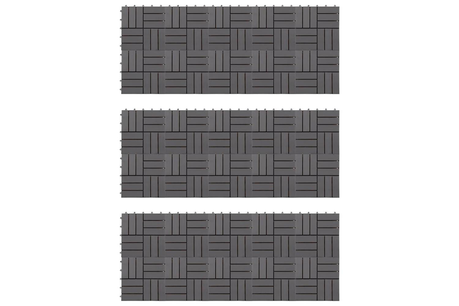vidaXL 3054435 Decking Tiles 30 Pcs Grey Wash 30x30cm Solid