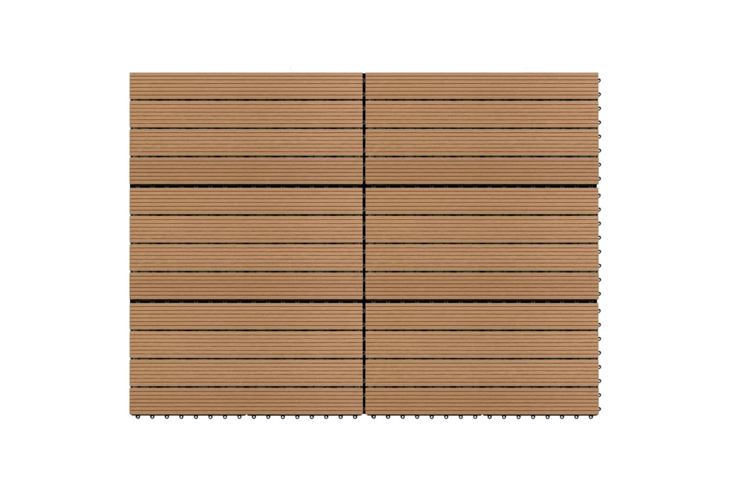 vidaXL 149028 Decking Tiles 6 Pcs Wpc 60x30cm 1.08 M2 Brown