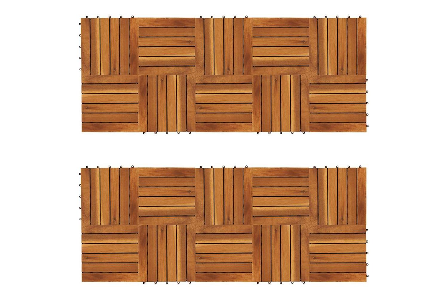 Vidaxl Decking Tiles Vertical Pattern 30 X 30 Cm Acacia Set Of 20