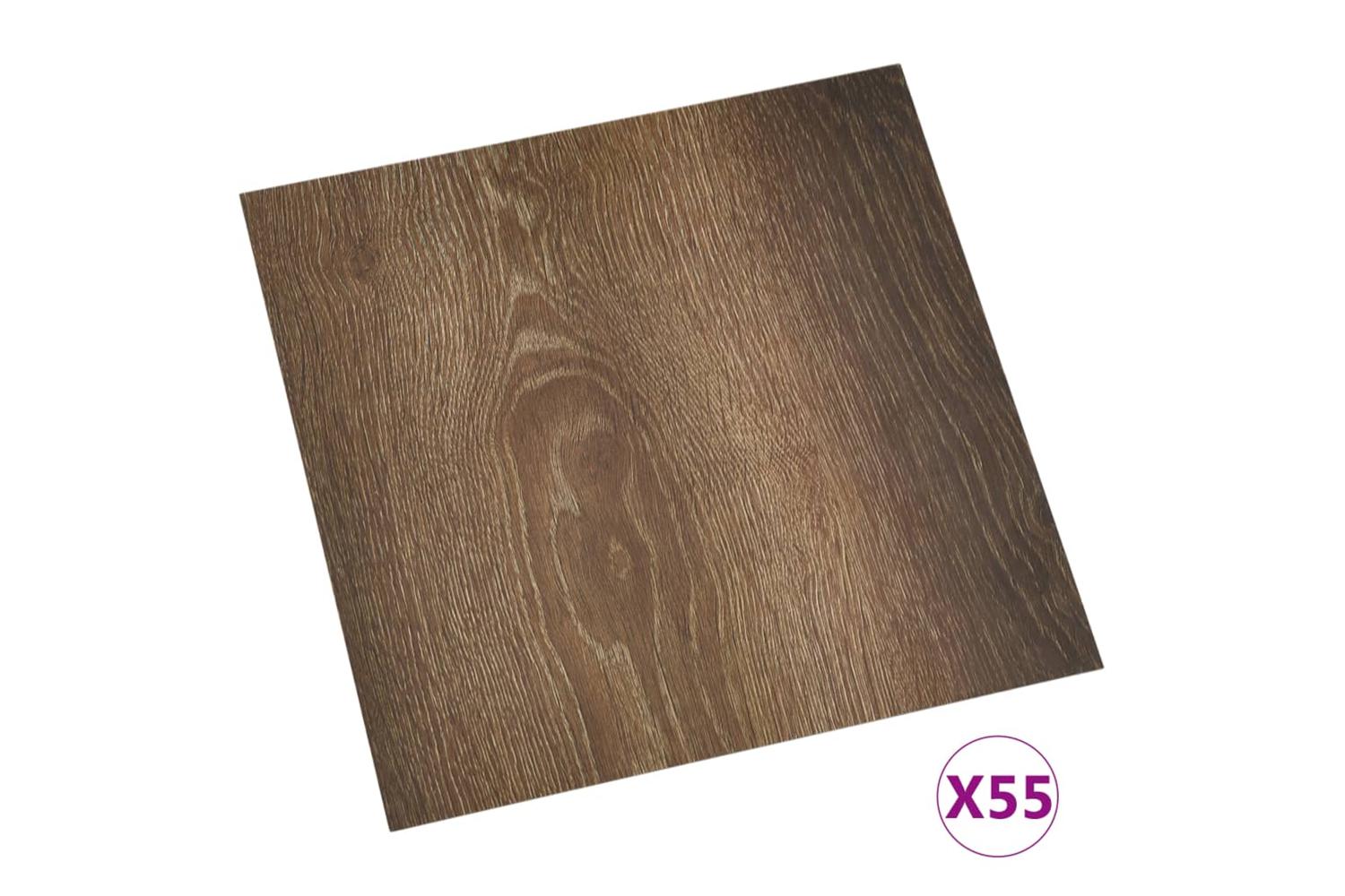Vidaxl Self-adhesive Flooring Planks 55 Pcs Pvc 5.11 MÂ² Brown-2