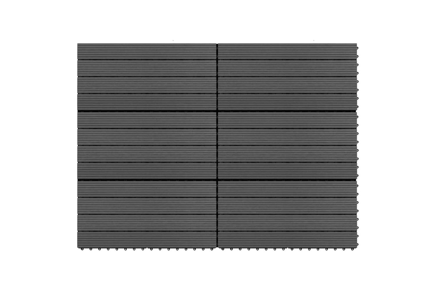 vidaXL 149029 Decking Tiles 6 Pcs Wpc 60x30cm 1.08 M2 Black