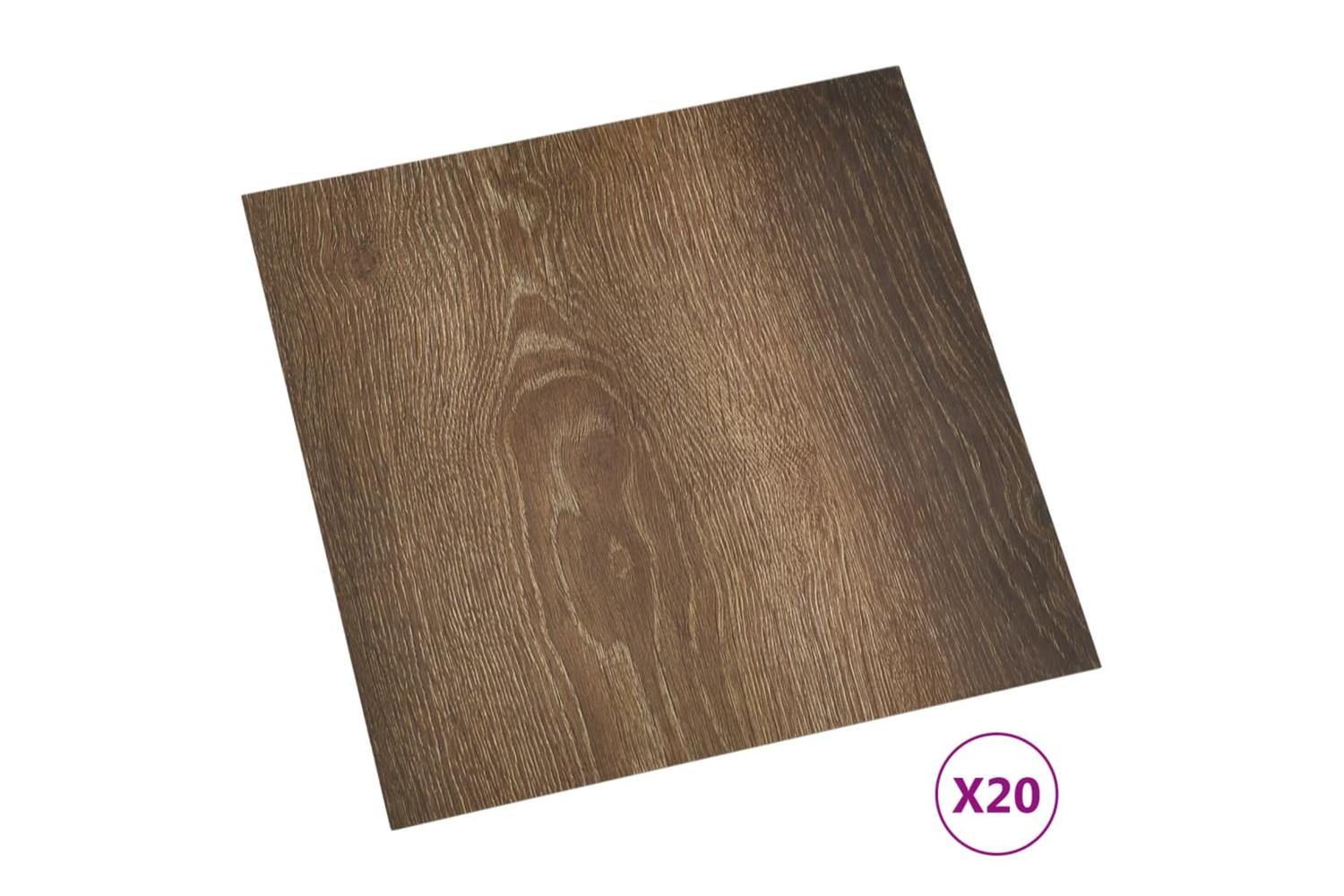 Vidaxl Self-adhesive Flooring Planks 20 Pcs Pvc 1.86 MÂ² Brown