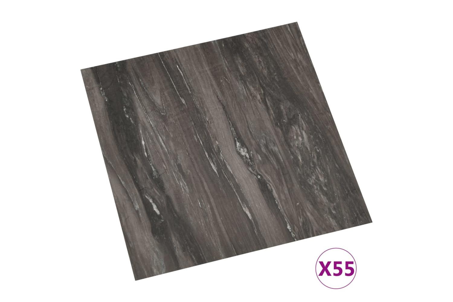 Vidaxl Self-adhesive Flooring Planks 55 Pcs Pvc 5.11 MÂ² Dark Grey
