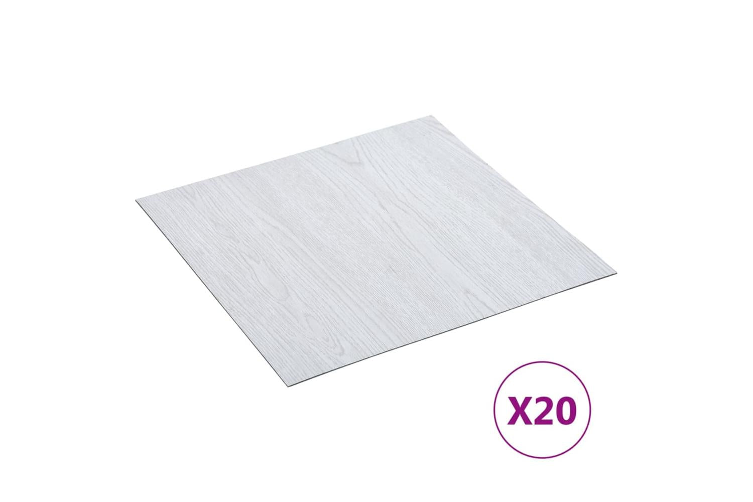 Vidaxl Self-adhesive Flooring Planks 20 Pcs Pvc 1.86 MÂ² White