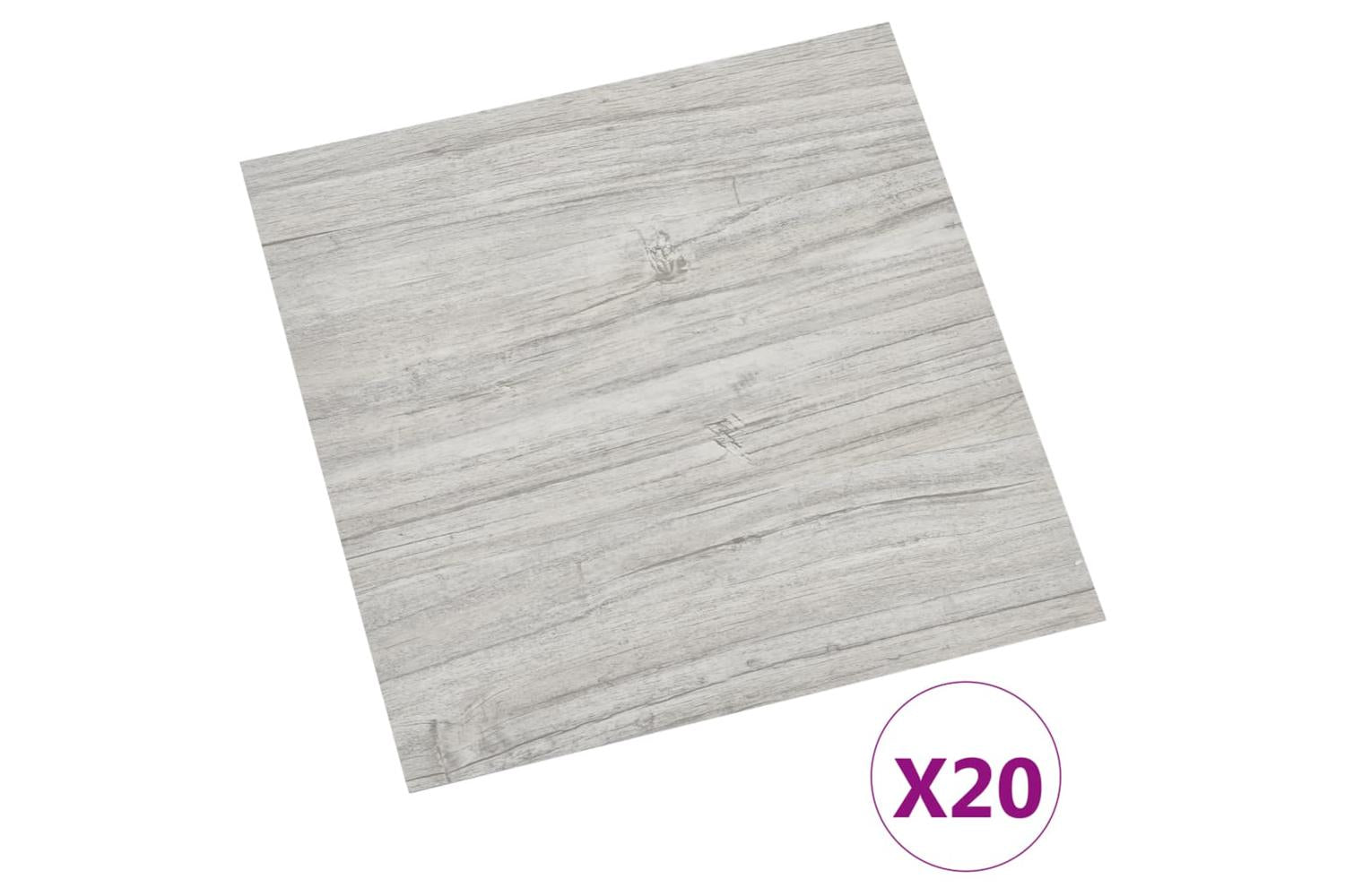 Vidaxl Self-adhesive Flooring Planks 20 Pcs Pvc 1.86 MÂ² Light Grey