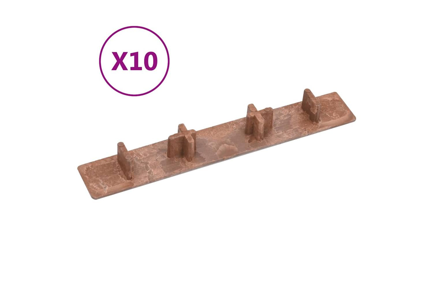 Vidaxl 149002 Decking End Caps 10 Pcs Brown Plastic