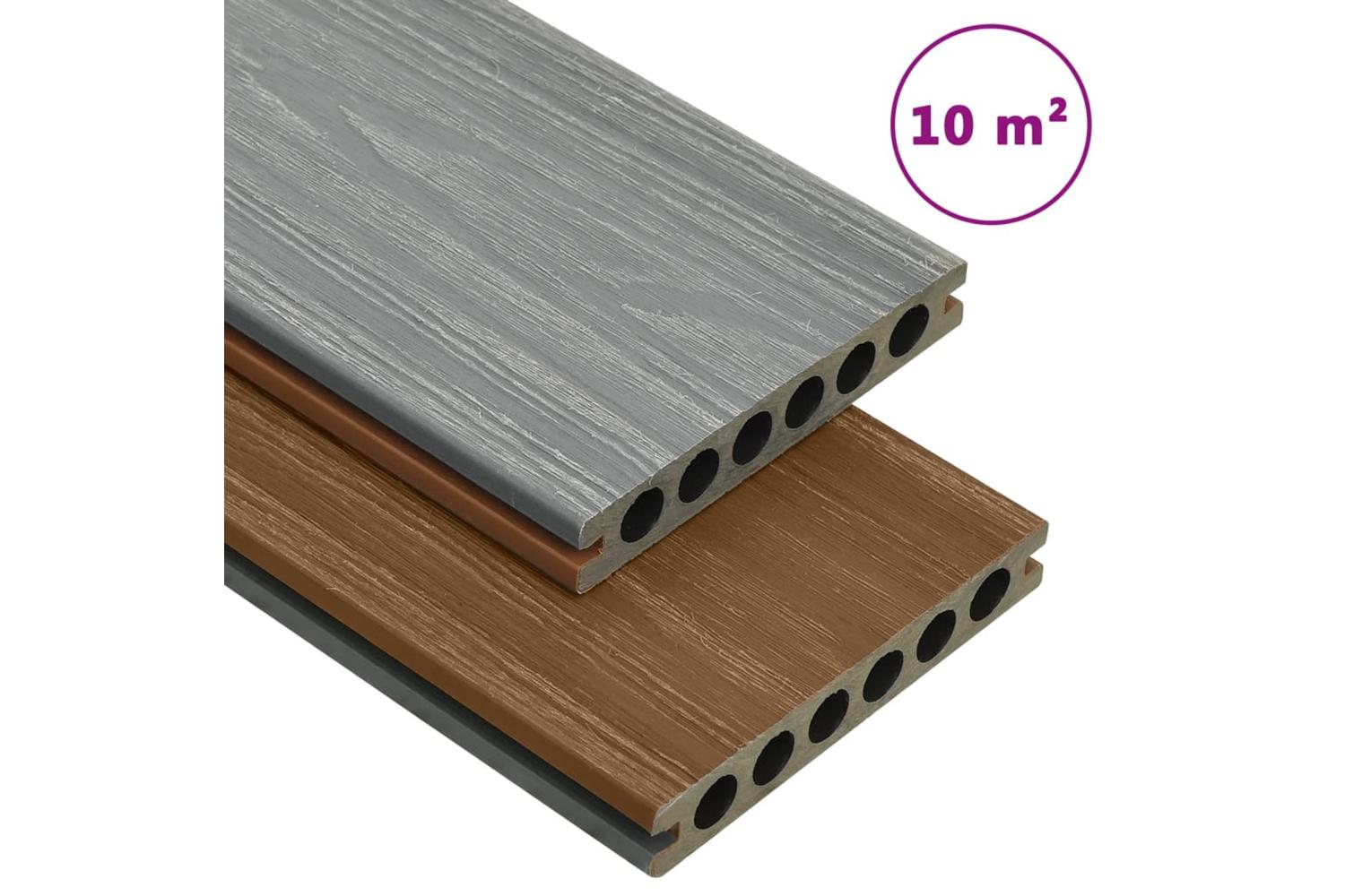 Vidaxl 3070463 Wpc Decking Boards With Accessories Brown And