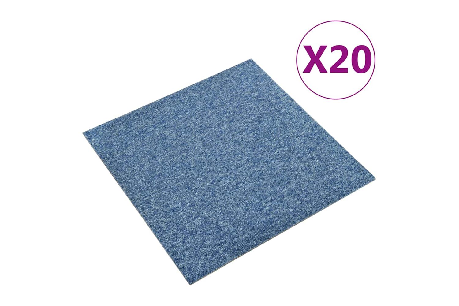 vidaXL 147316 Carpet Floor Tiles 20 Pcs 5 M2 50x50cm Blue