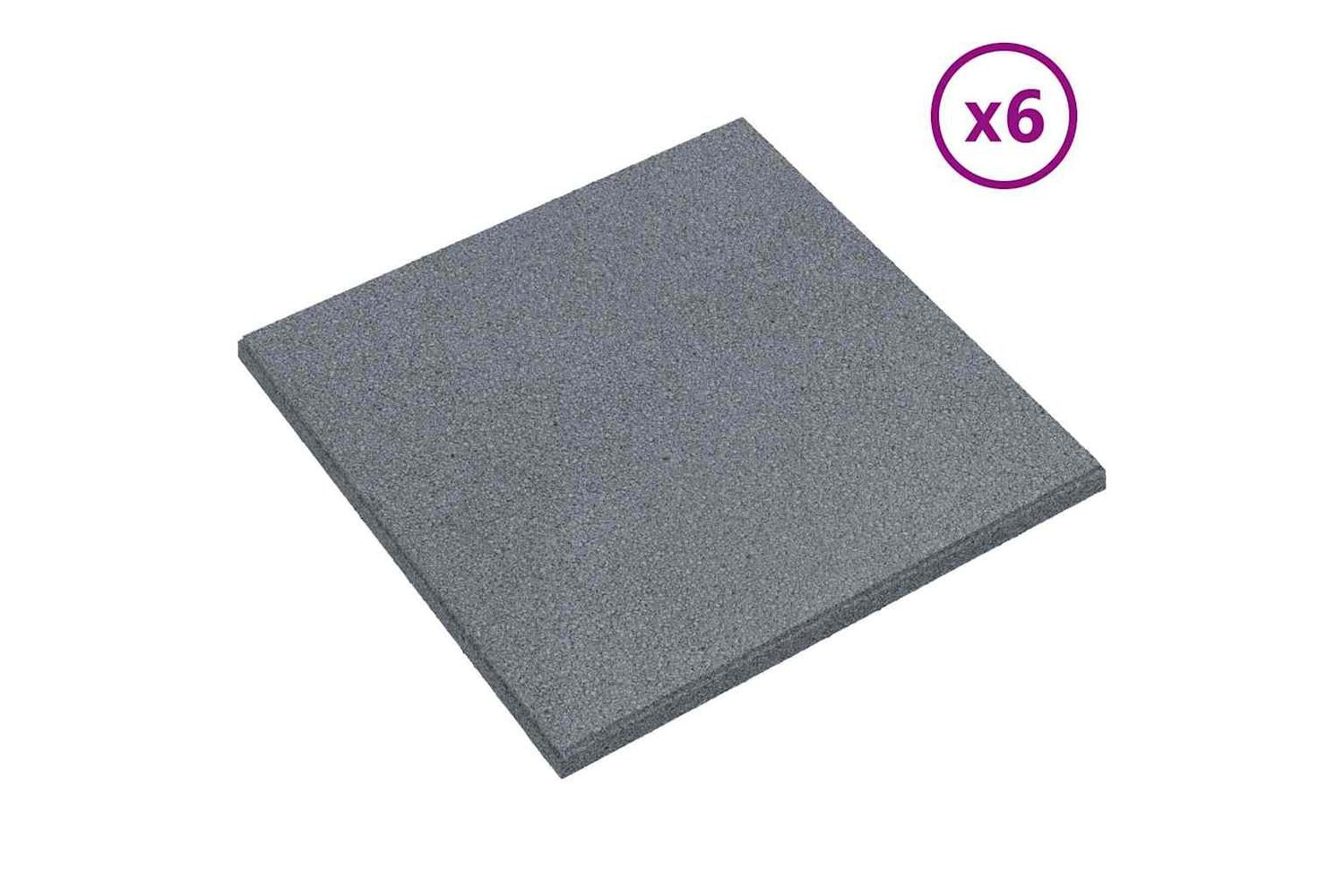 vidaXL 93439 Fall Protection Tiles 6 Pcs Rubber 50x50x3cm G