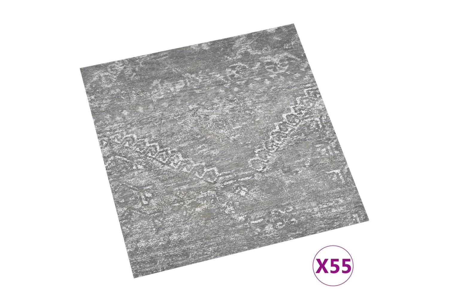 Vidaxl Self-adhesive Flooring Planks 55 Pcs Pvc 5.11 MÂ² Concrete Grey