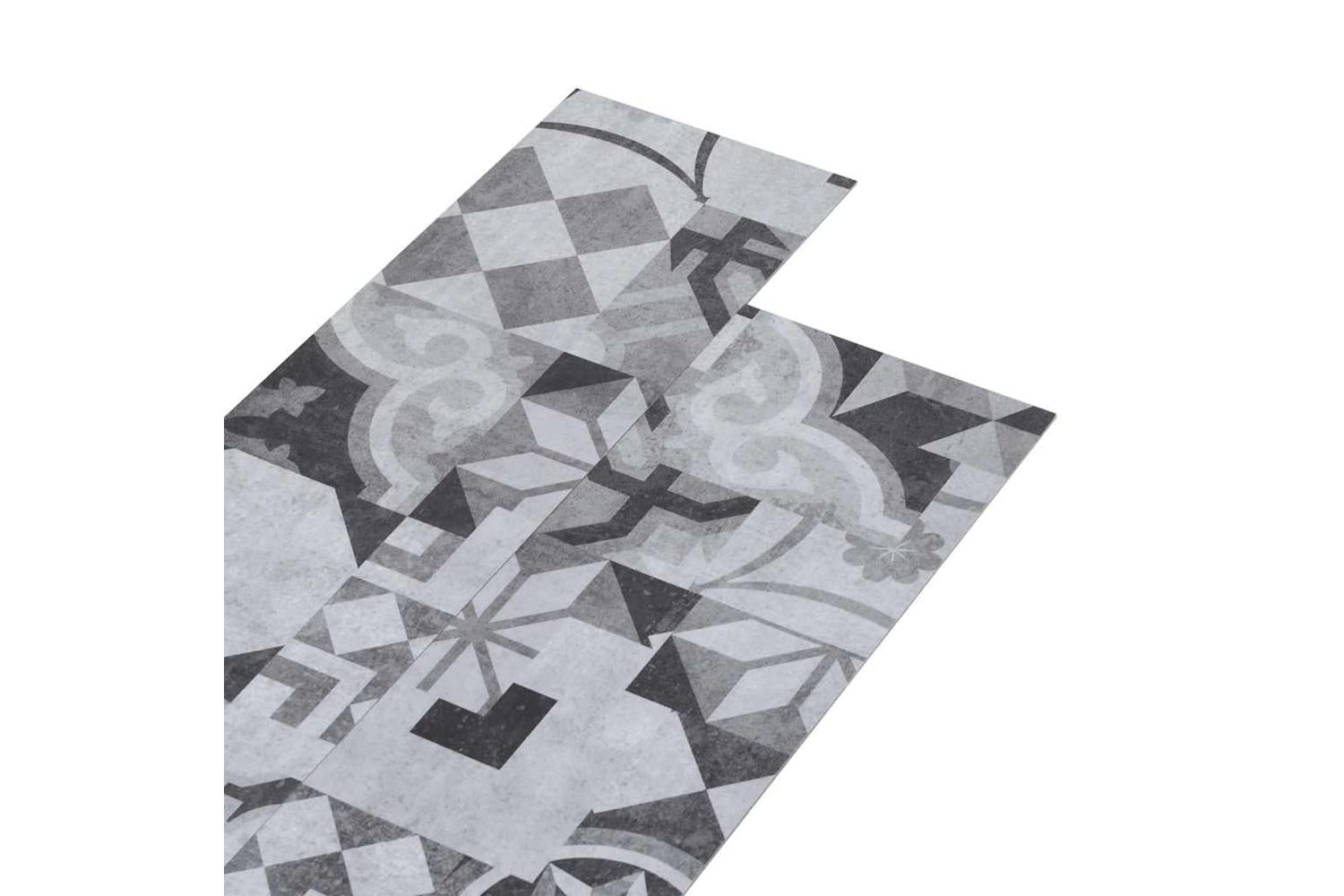 Vidaxl Pvc Flooring Planks 4.46 MÂ² 3 Mm Self-adhesive Grey Pattern