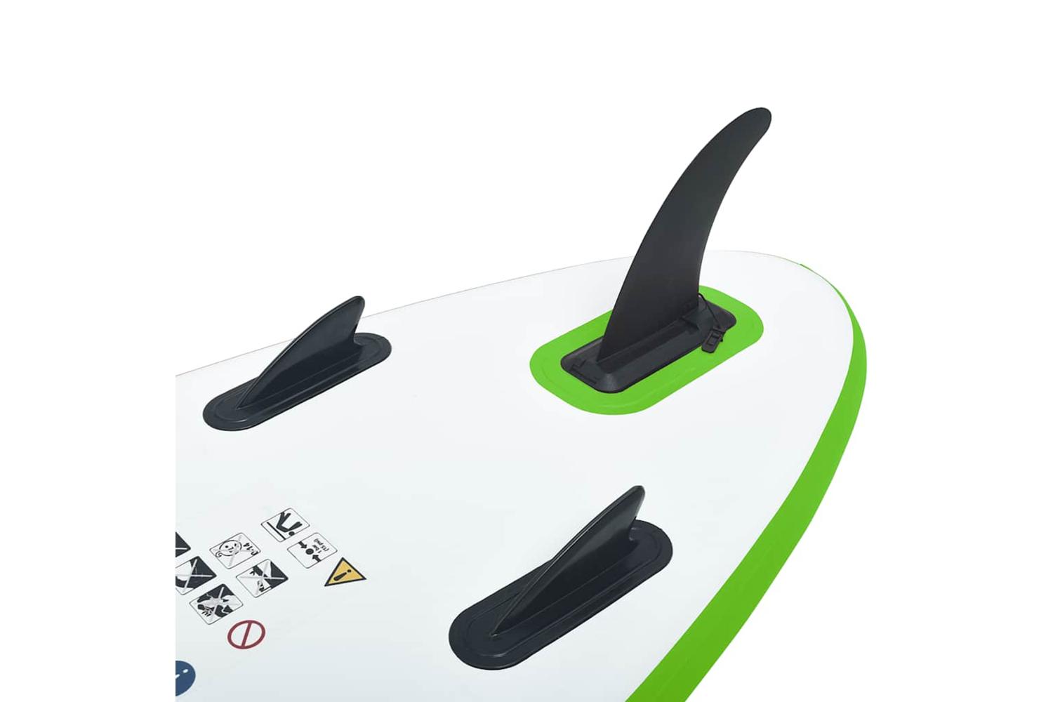 Vidaxl Inflatable Stand Up Paddleboard Set Green And White-5