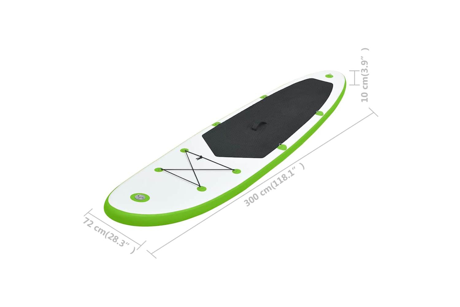 Vidaxl Inflatable Stand Up Paddleboard Set Green And White-9