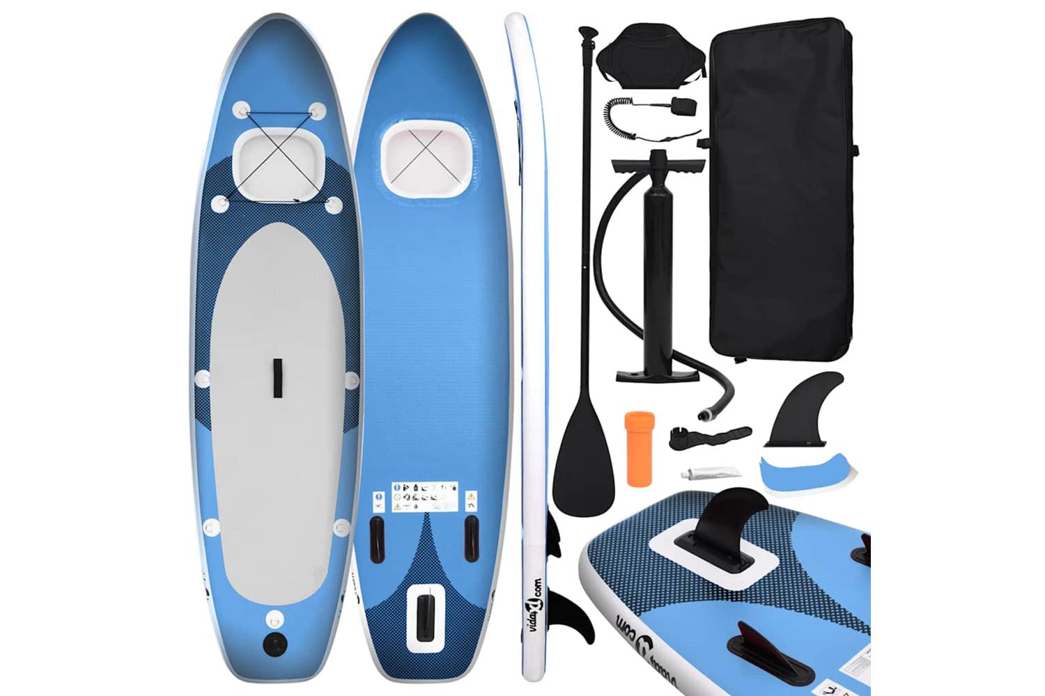 Vidaxl Inflatable Stand Up Paddle Board Set Sea Blue 360x81x10 Cm