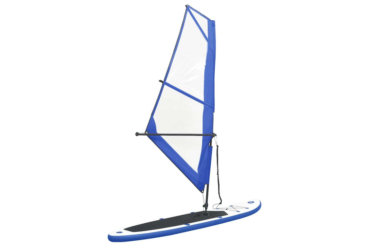 Vidaxl Inflatable Stand Up Paddleboard With Sail Set Blue And White