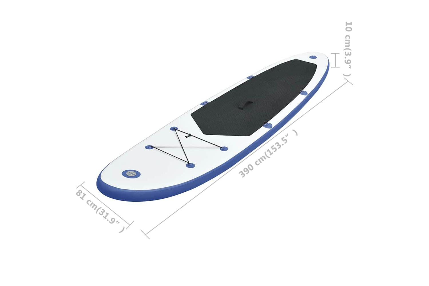 Vidaxl Stand Up Paddle Board Set Sup Surfboard Inflatable Blue And White-8