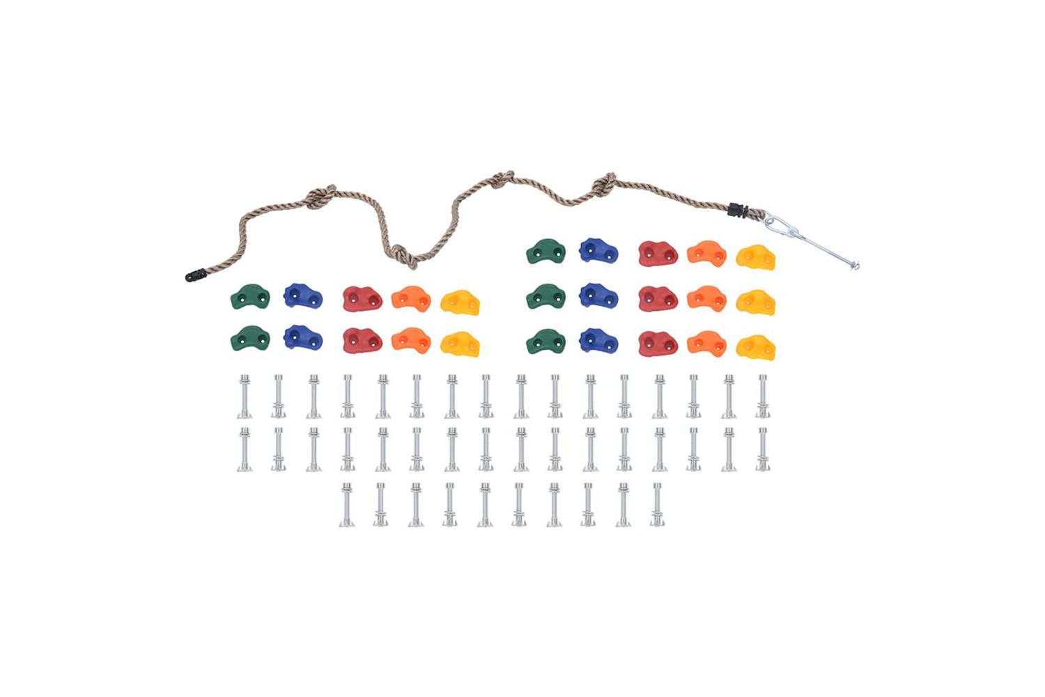 Vidaxl Climbing Stones With Rope 25 Pcs Multicolour