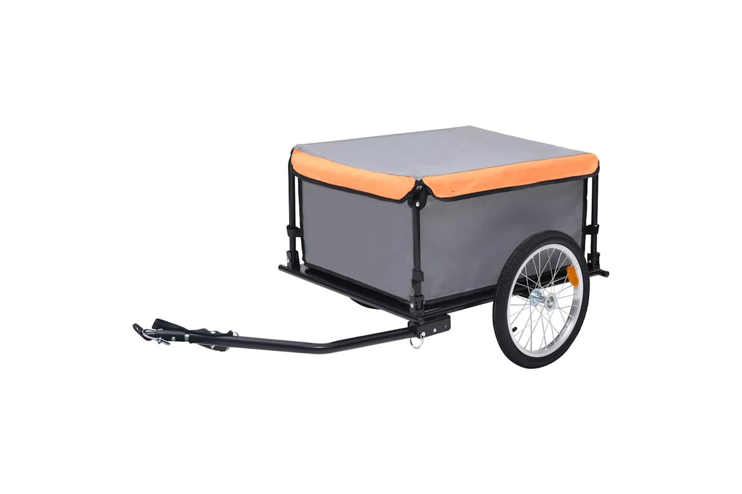 Vidaxl Bike Trailer Grey And Orange 65 Kg