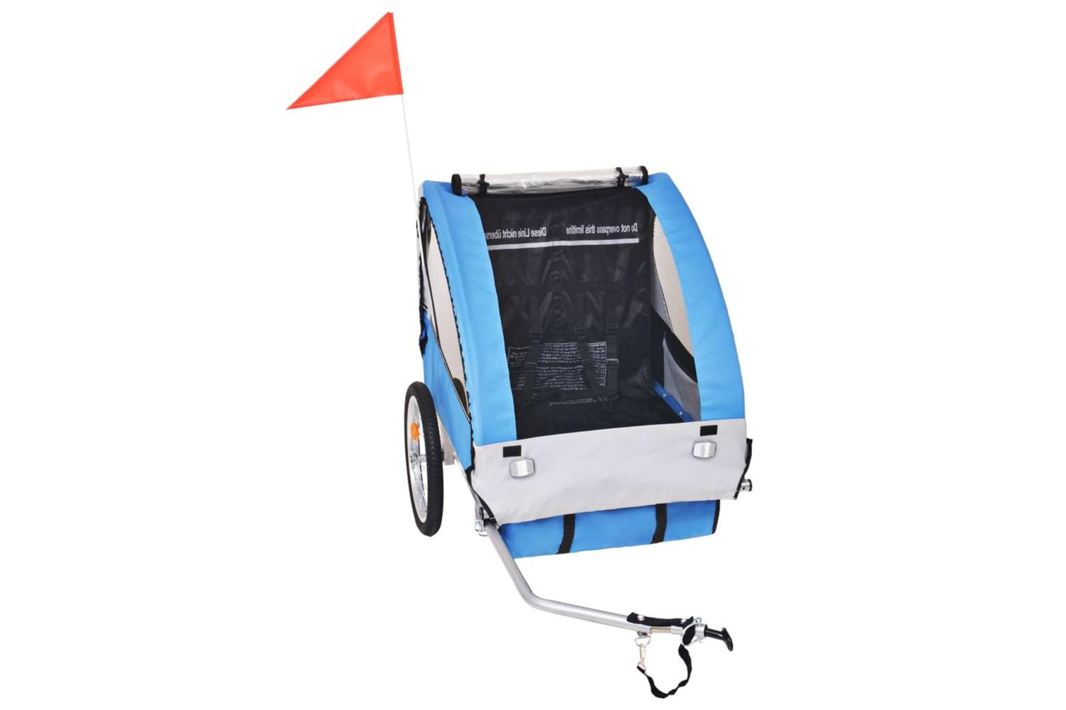 Vidaxl Bike Trailer Grey And Blue 30 Kg-2
