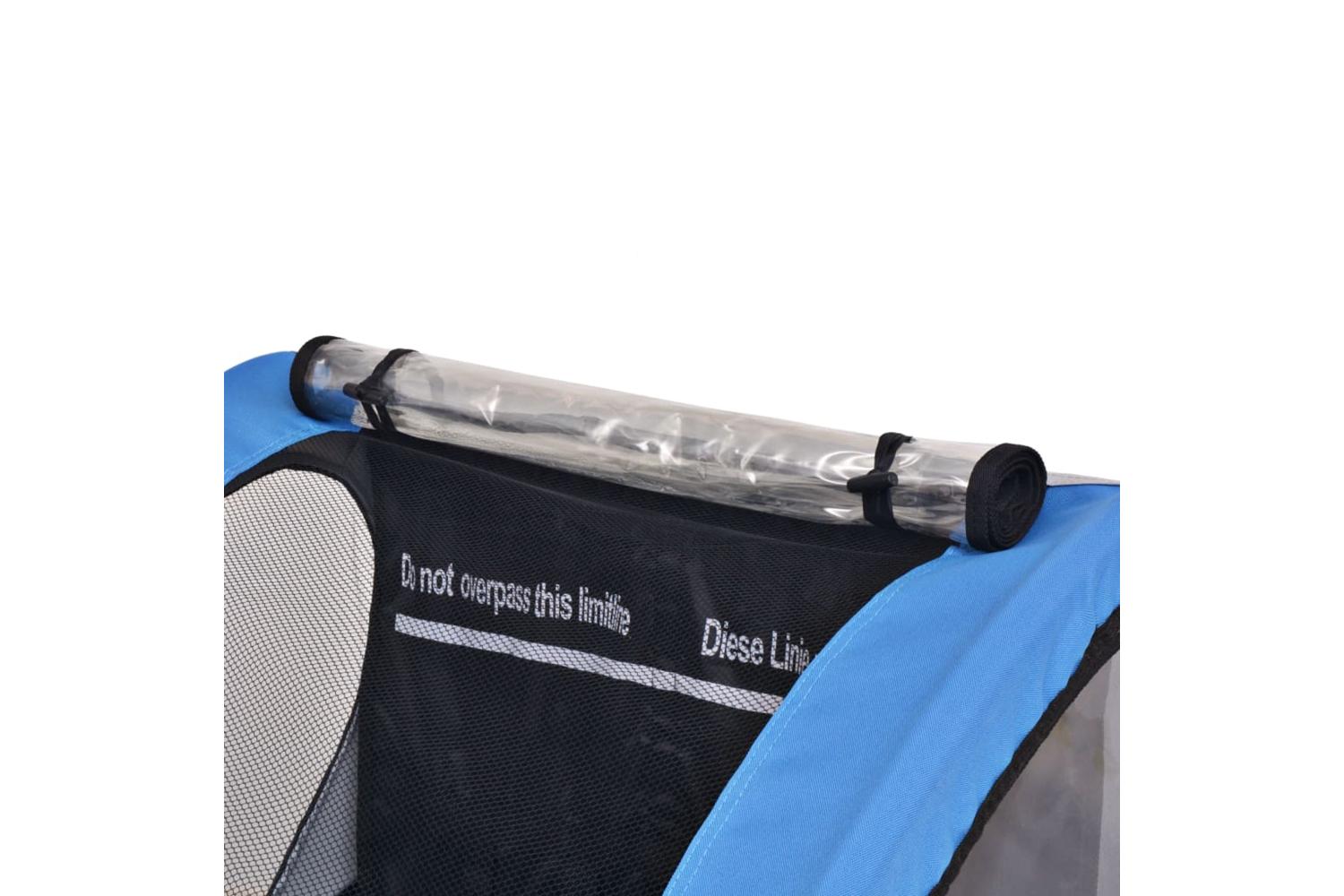 Vidaxl Bike Trailer Grey And Blue 30 Kg-3
