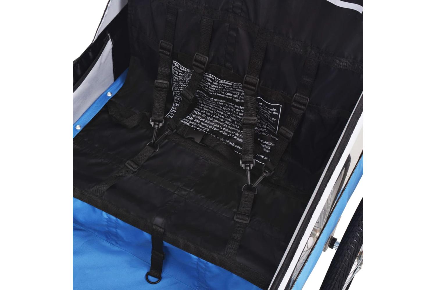Vidaxl Bike Trailer Grey And Blue 30 Kg-4