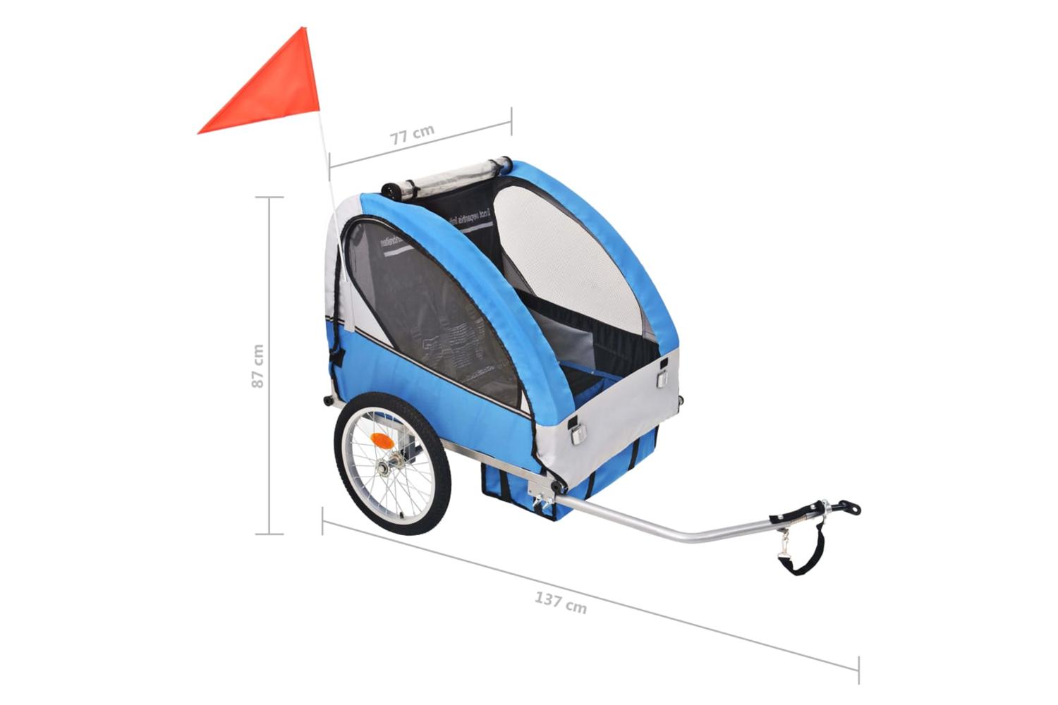 Vidaxl Bike Trailer Grey And Blue 30 Kg-6