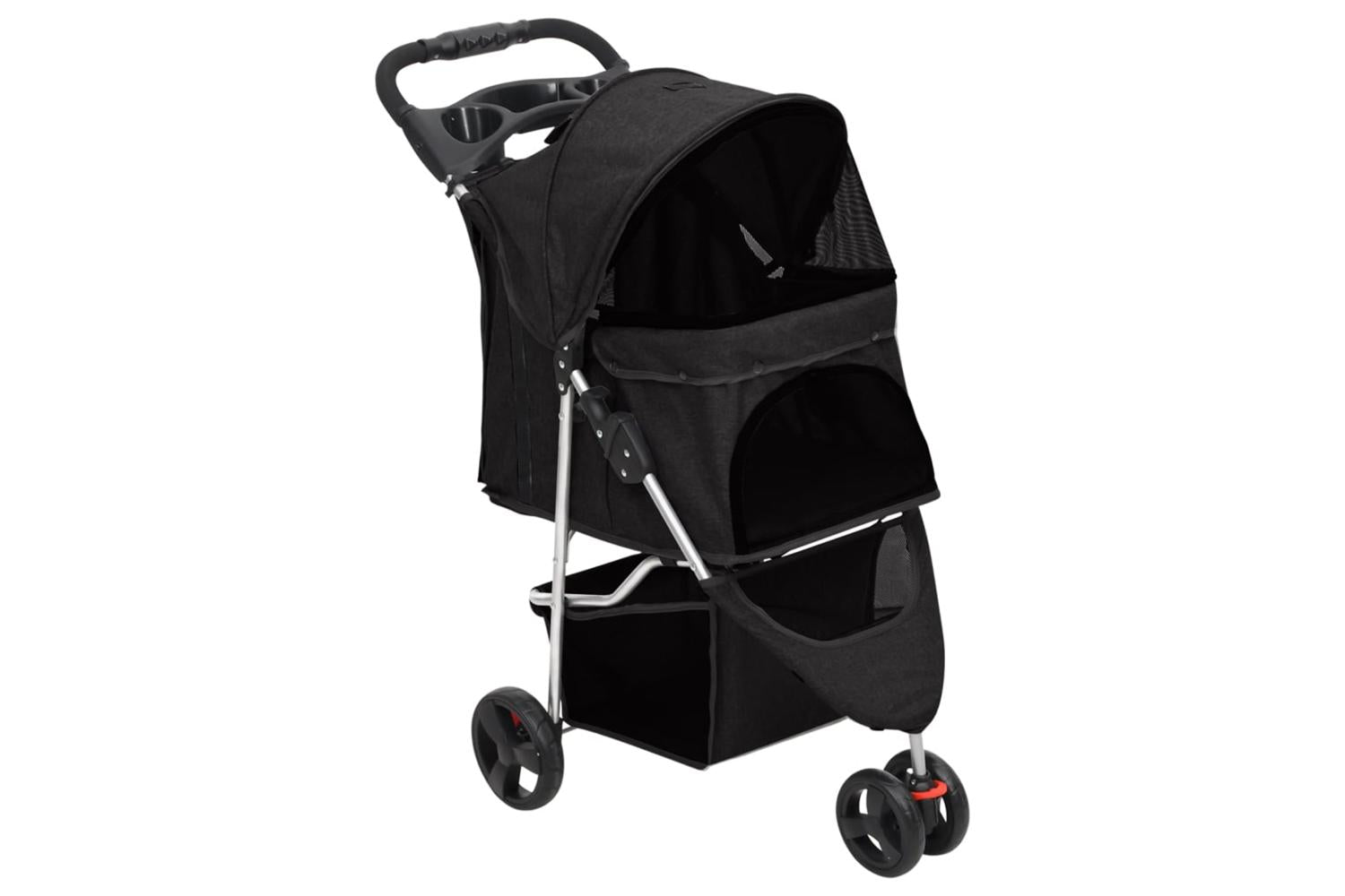 vidaXL 172196 Folding Dog Stroller Black 80x46x98cm Oxford
