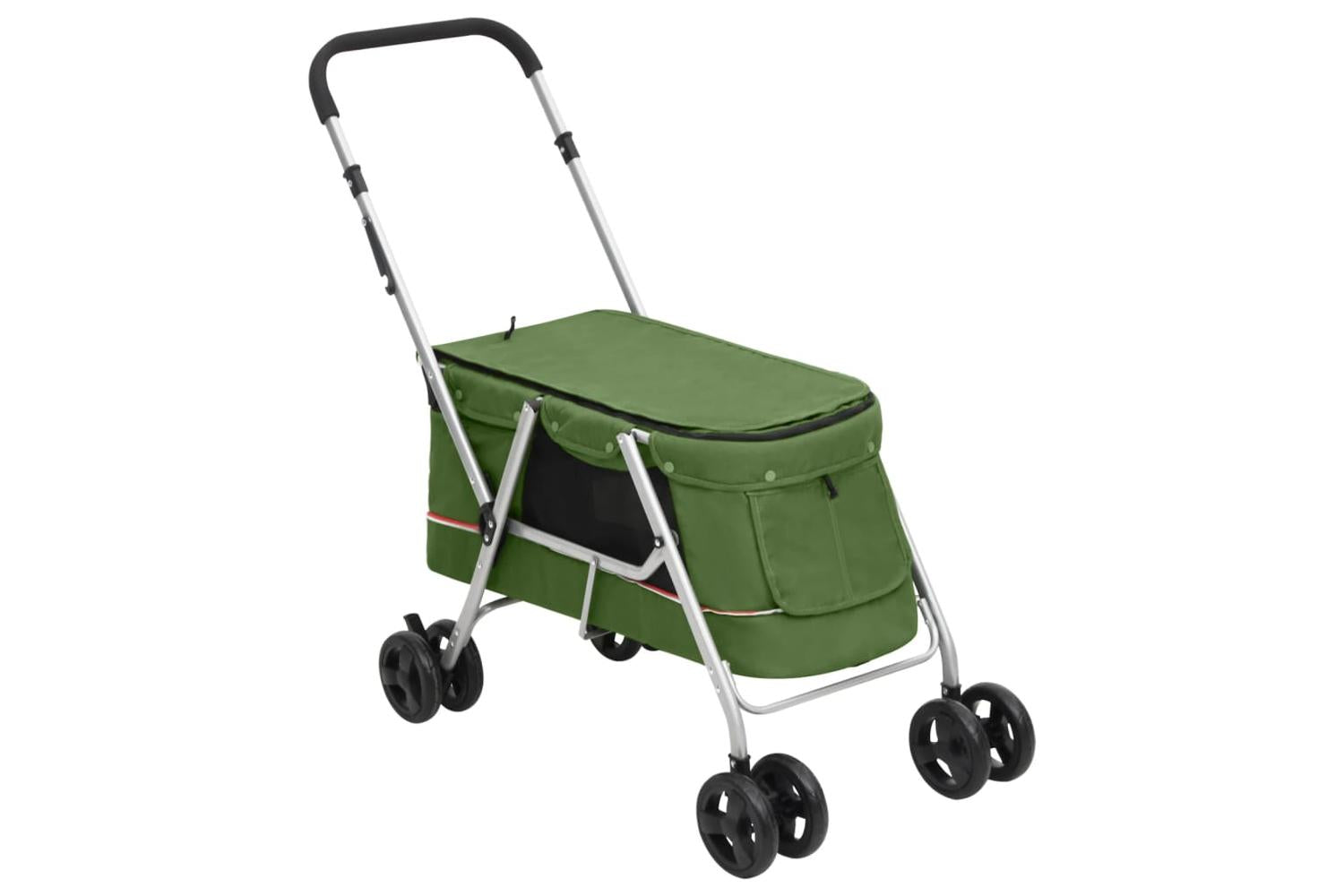 vidaXL 172204 Folding Dog Stroller Green 100x49x96cm Linen