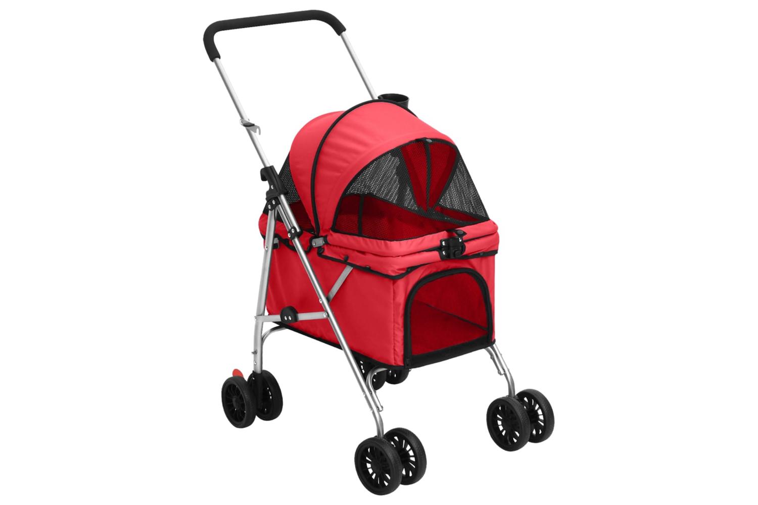 vidaXL 172199 Folding Dog Stroller Red 76x50x100cm Oxford F