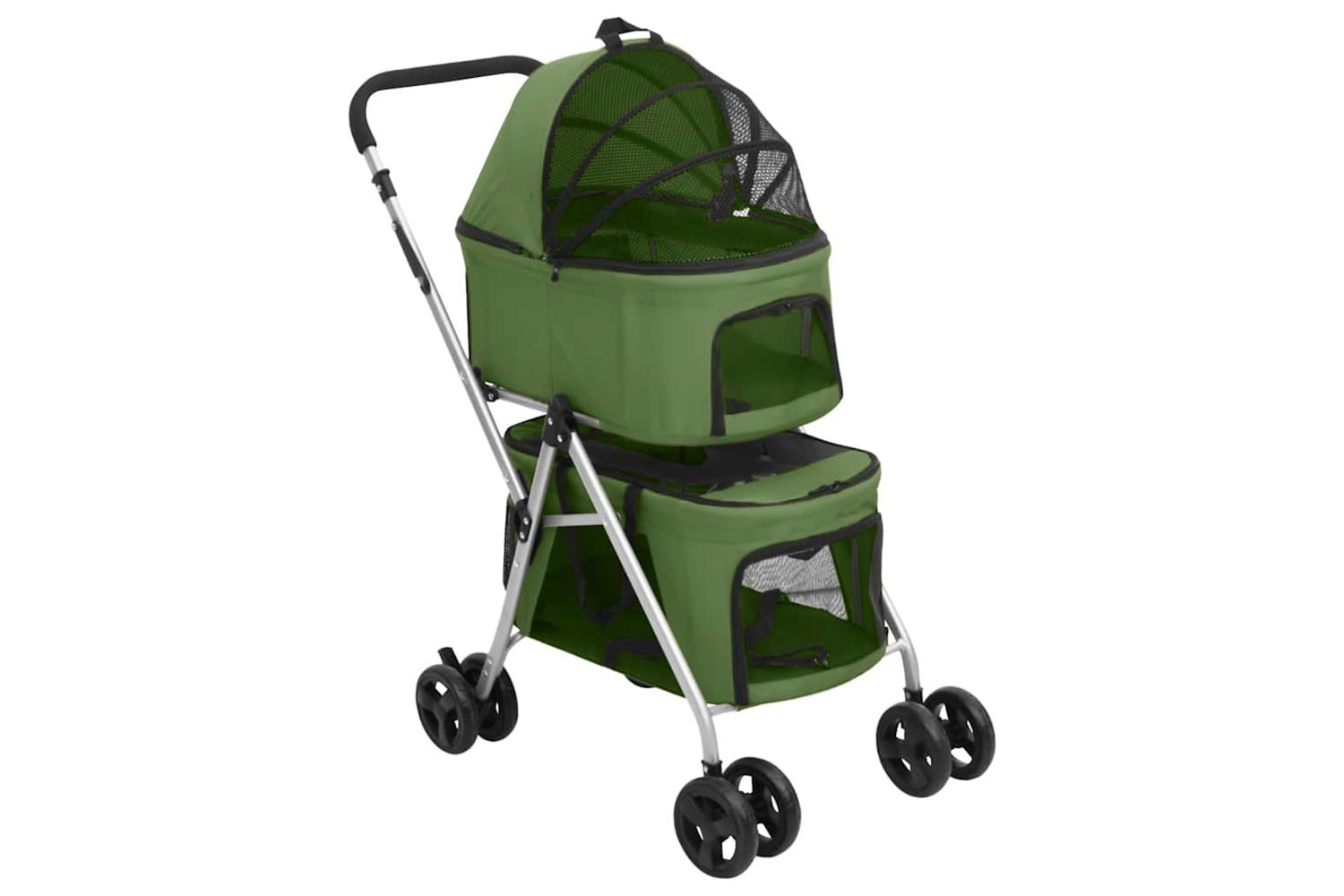 Vidaxl 172207 2-layers Folding Dog Stroller Green 83x48x97 C