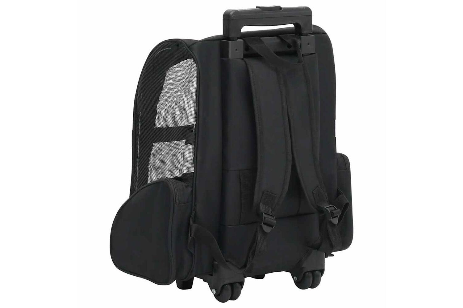 vidaXL Foldable Multipurpose Pet Trolley Black-3