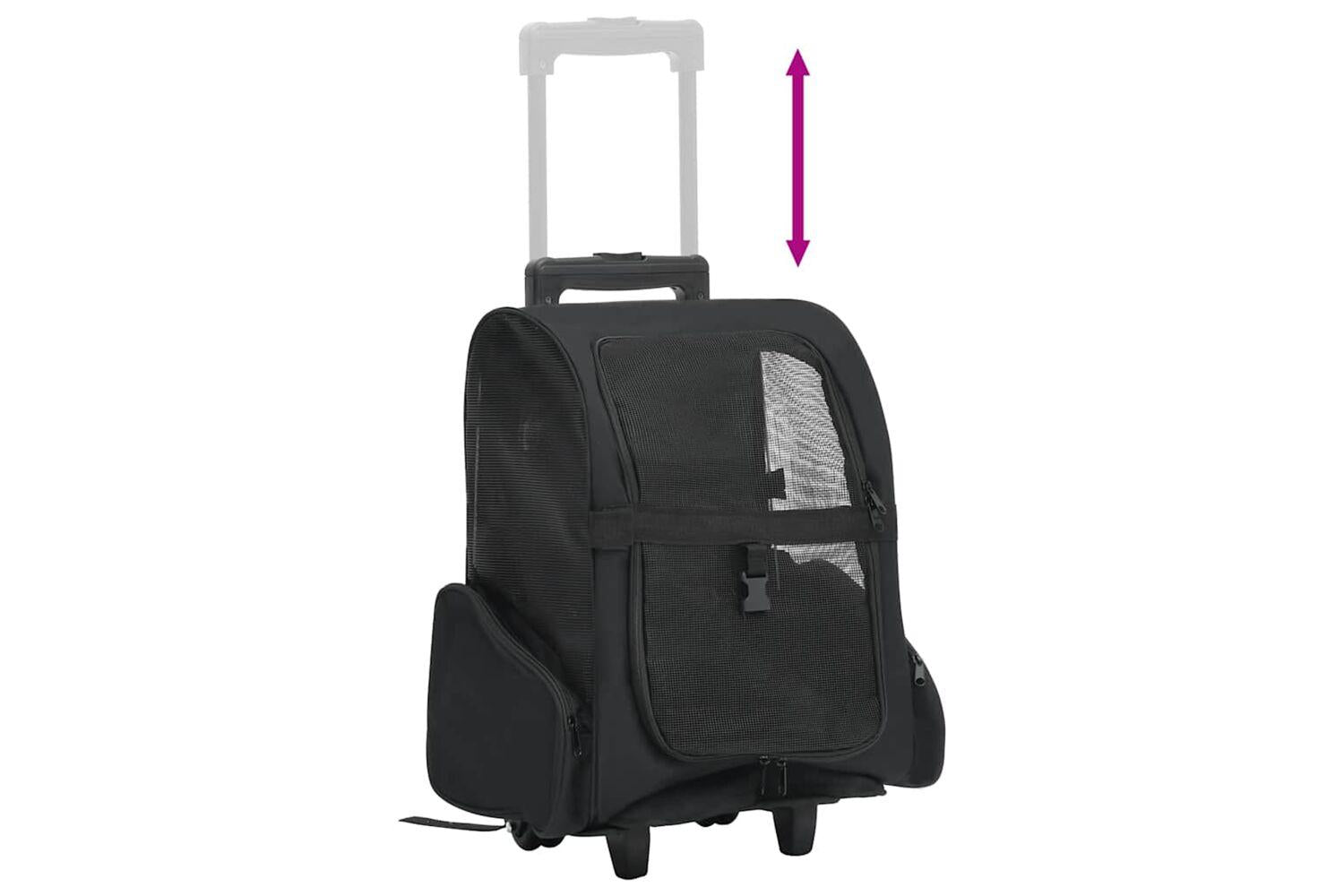 vidaXL Foldable Multipurpose Pet Trolley Black-4
