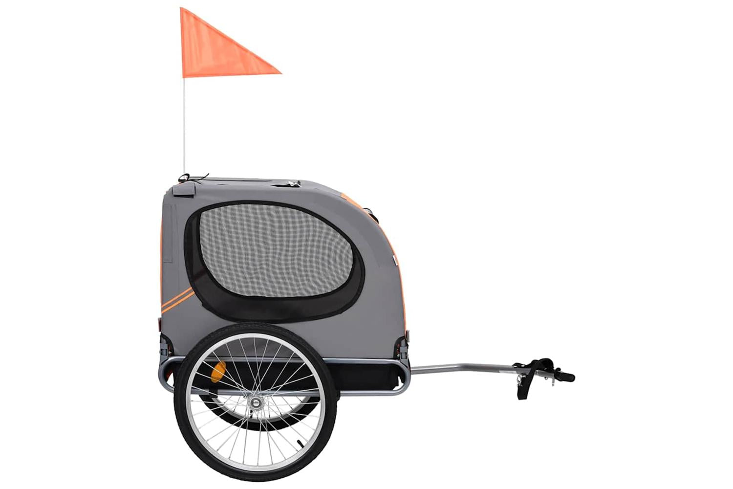 Vidaxl Pet Bike Trailer Orange And Grey-2