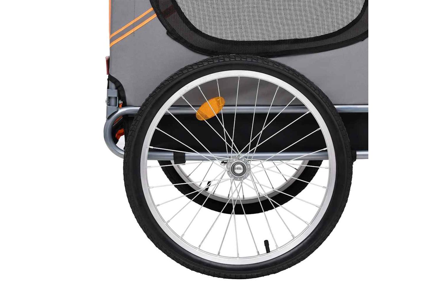 Vidaxl Pet Bike Trailer Orange And Grey-4