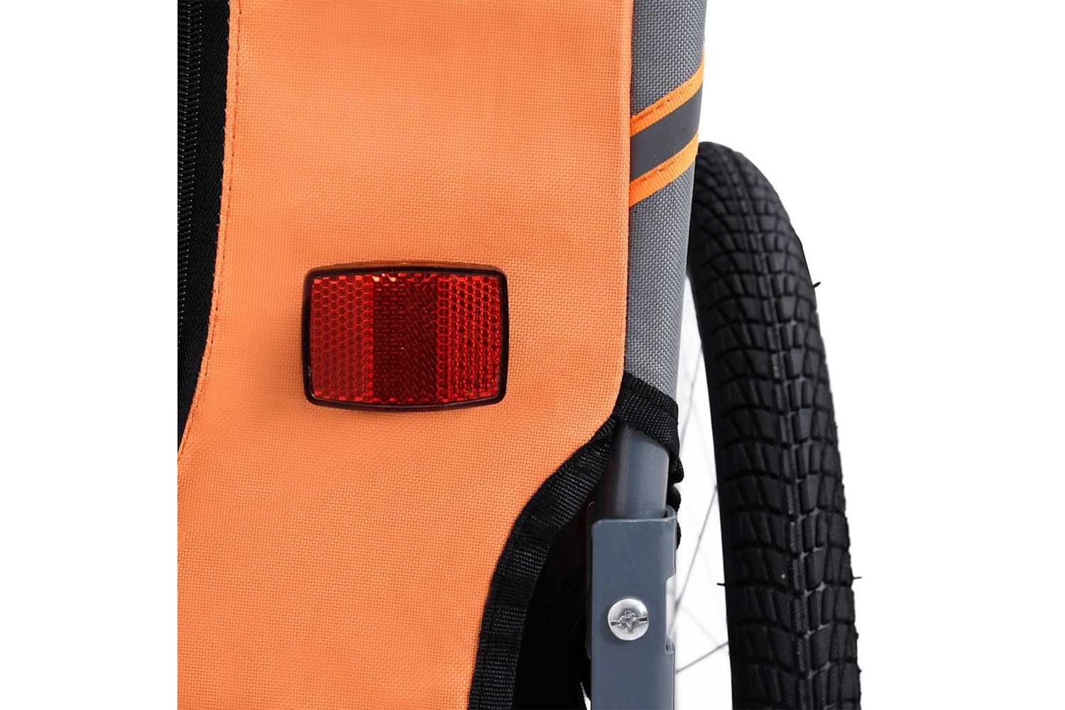 Vidaxl Pet Bike Trailer Orange And Grey-5