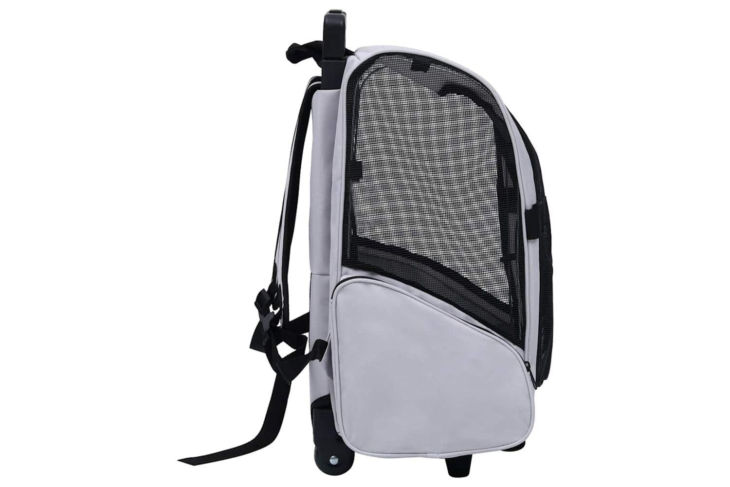 vidaXL Foldable Multipurpose Pet Trolley Grey-2