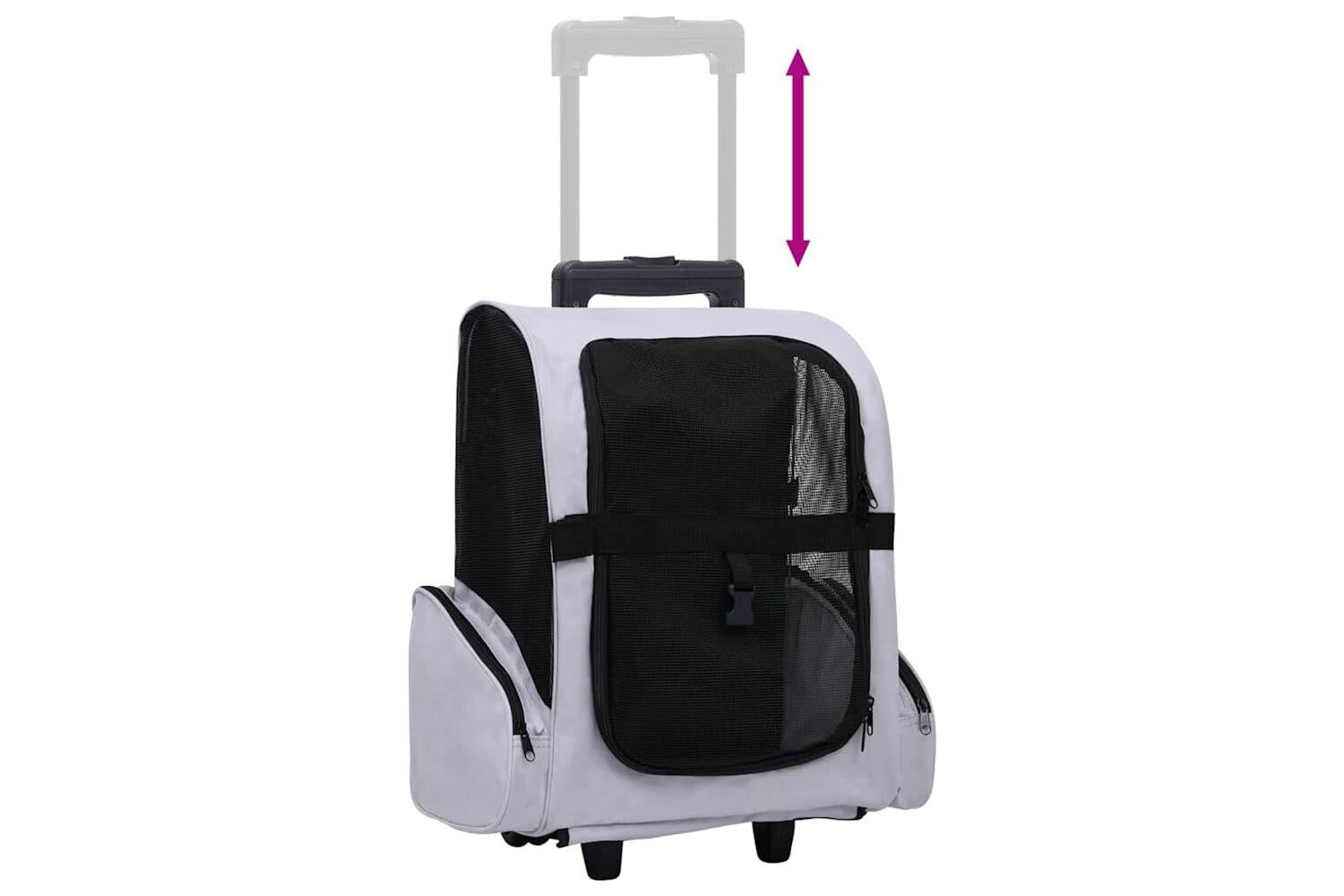 vidaXL Foldable Multipurpose Pet Trolley Grey-4