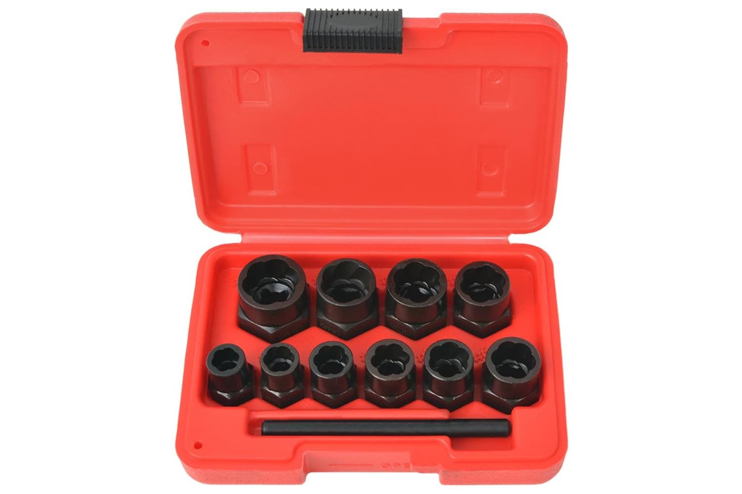 Vidaxl 210378 11 Piece Bolt Extractor Set For Damaged Bolts And Nuts Steel