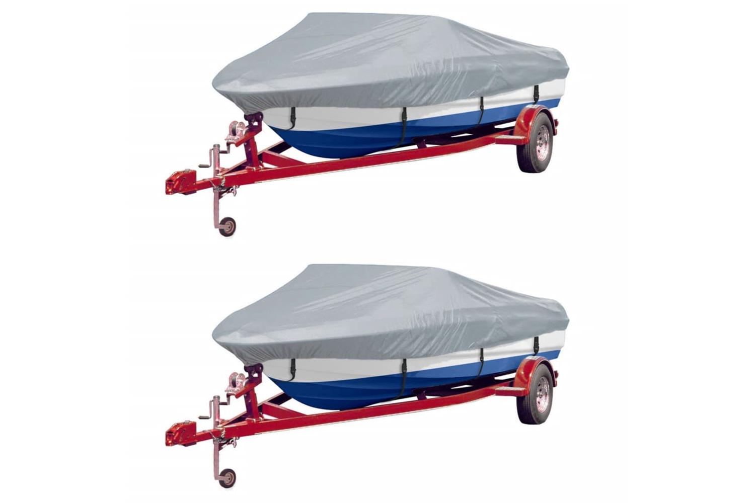 vidaXL 279106 Boat Covers 2 Pcs Grey Length 427-488cm Width 229cm