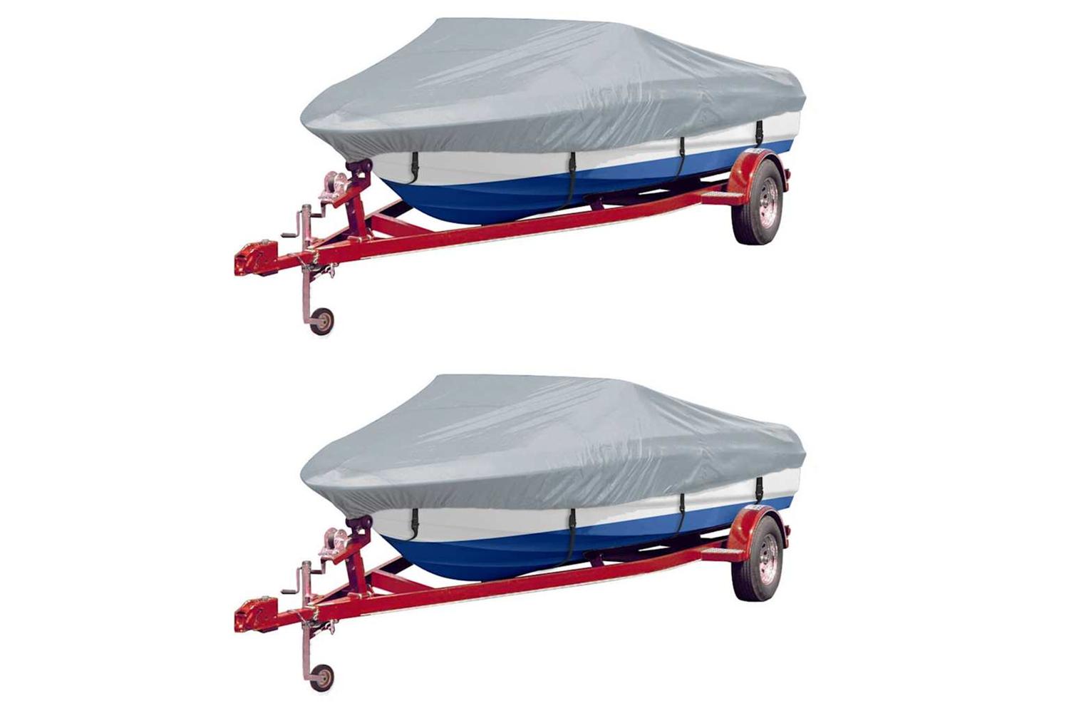vidaXL 279109 Boat Covers 2 Pcs Grey Length 610-671cm Width 254cm