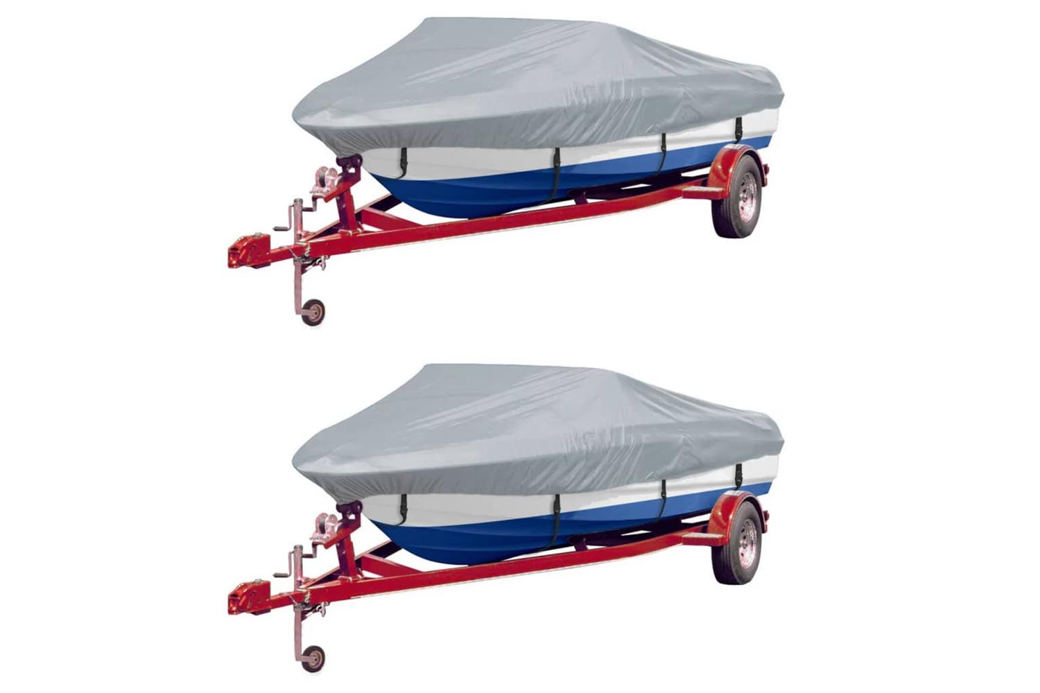 vidaXL 279108 Boat Covers 2 Pcs Grey Length 519-580cm Width 294cm