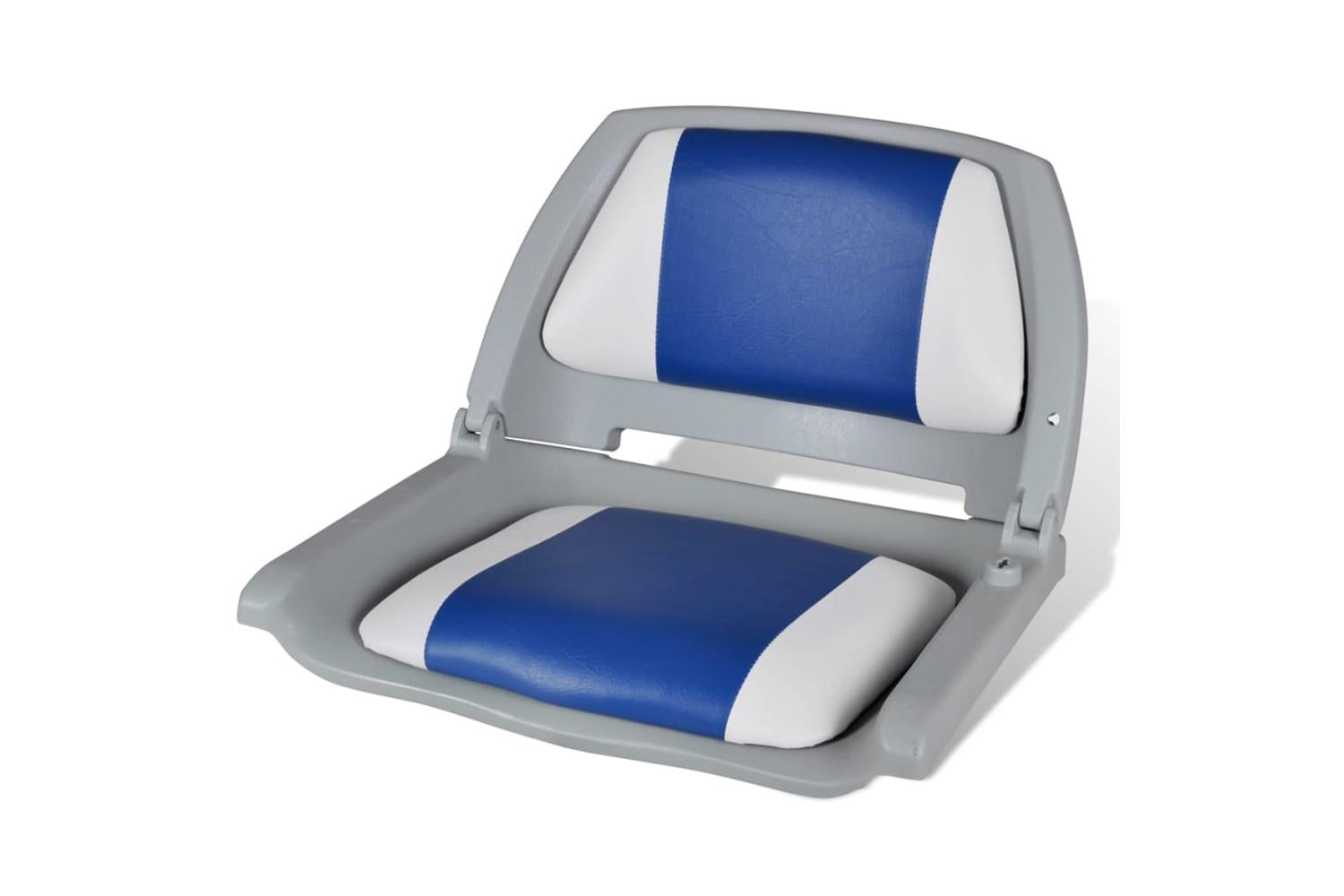 vidaXL 90418 Boat Seat Foldable Backrest With Blue-white Pillow 41 X 51 X 48cm